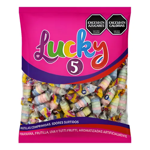 Pastillas comprimidas sabores surtidos Lucky 5 240gr