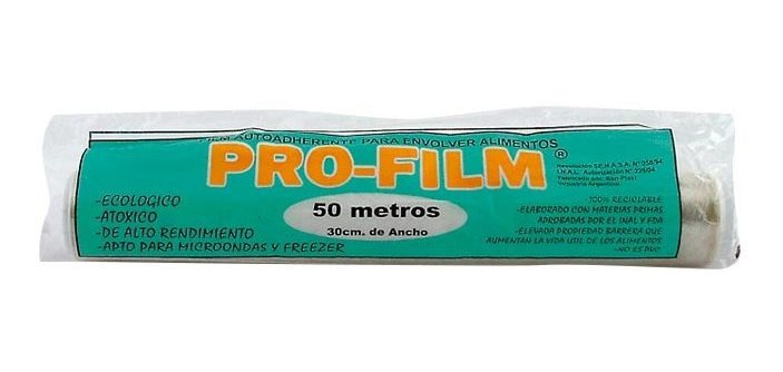 FILM AUTOADHERENTE PARA ENVOLVER ALIMENTOS PRO-FILM 50 METROS x 30 CM DE ANCHO