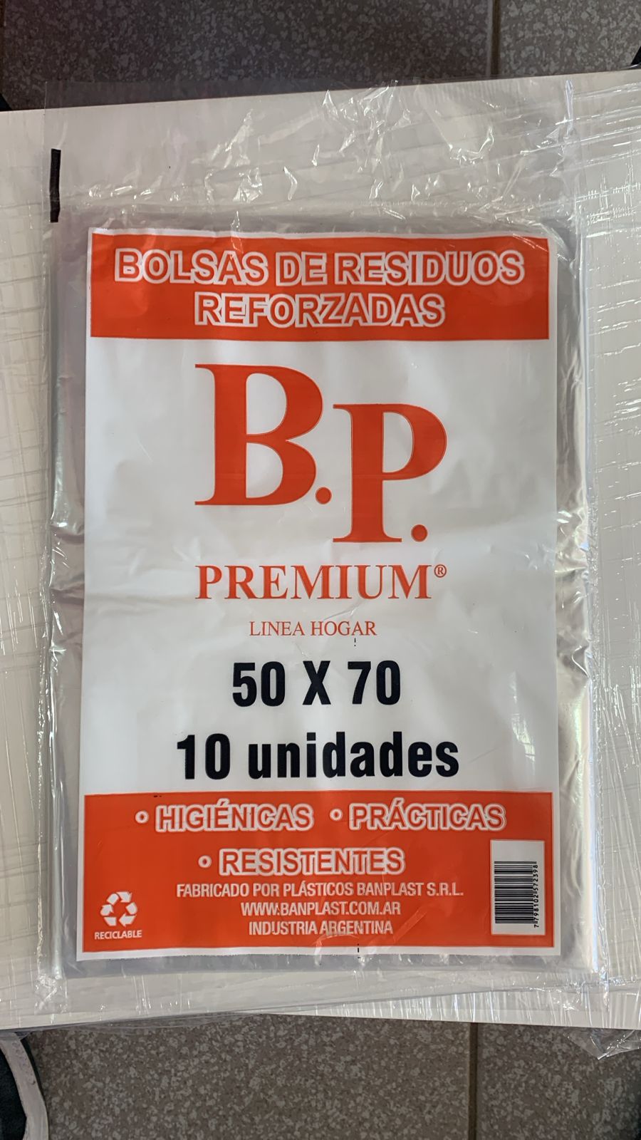BOLSAS DE RESIDUO REFORZADAS 10 UNIDADES 50x70 cm
