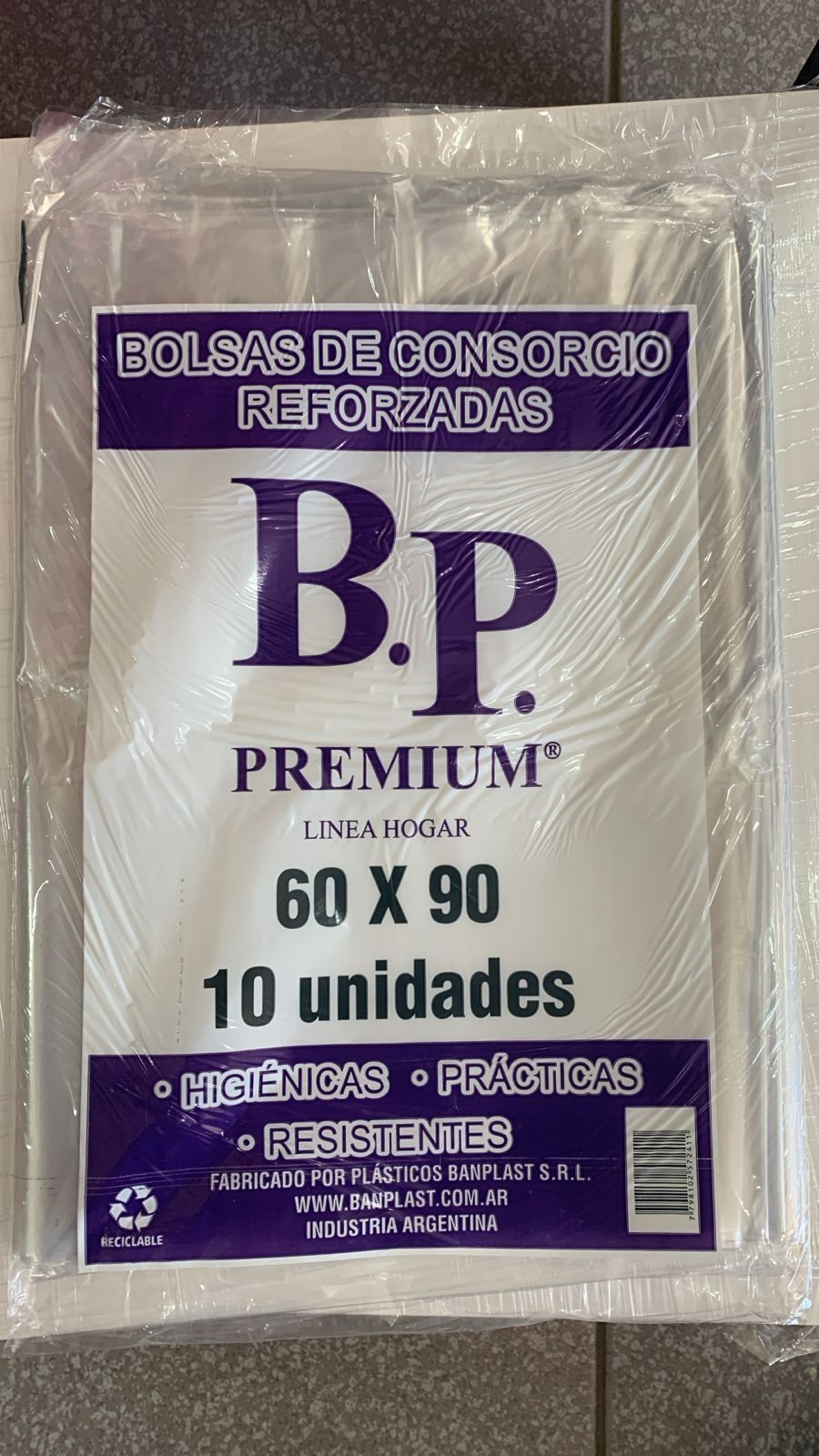 BOLSAS DE RESIDUO REFORZADAS 10 UNIDADES 60x90 cm