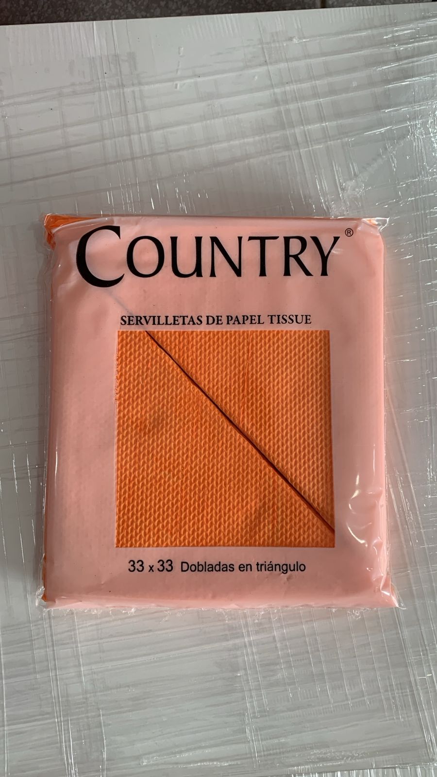 SERVILLETAS COLOR NARANJA 33x33 20 UNIDADES