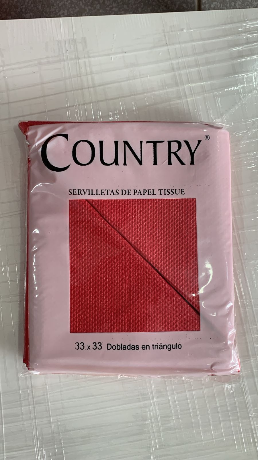 SERVILLETAS COLOR ROJO 33x33 20 UNIDADES