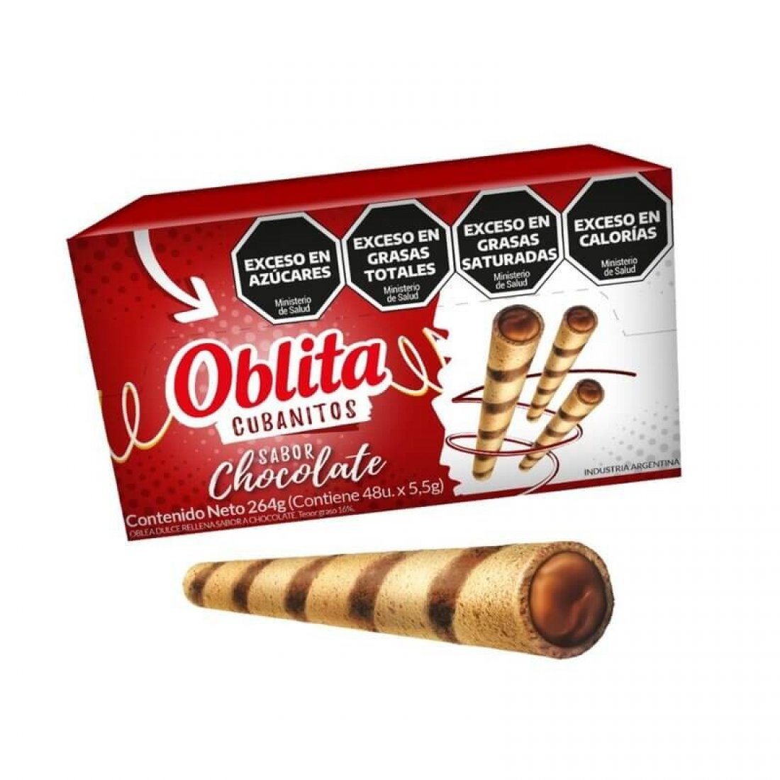 OBLITA CUBANITOS SABOR CHOCOLATE 48 UNIDADES 264 GR