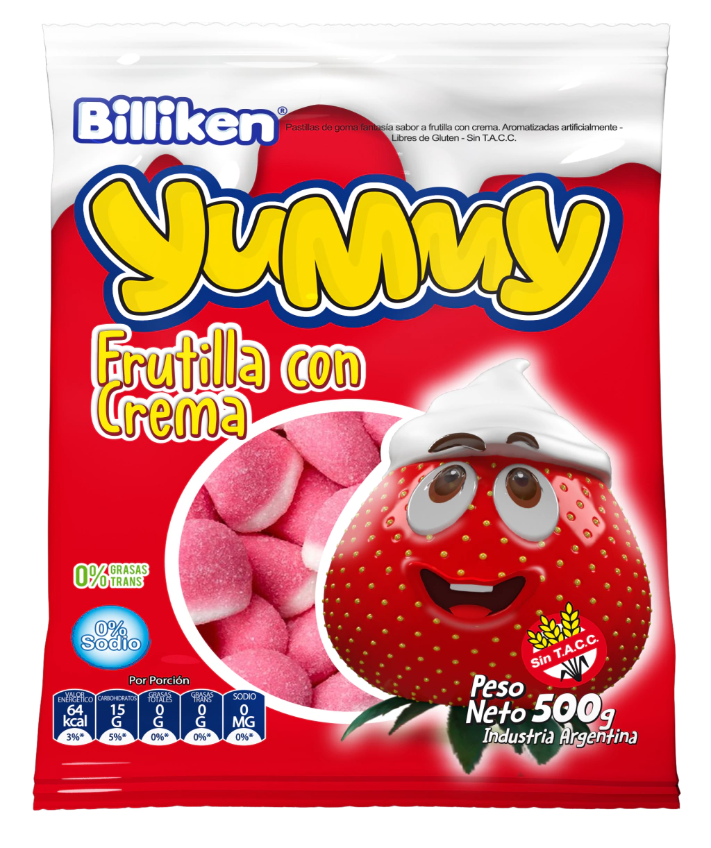 GOMITAS YUMMY FRUTILLA CON CREMA BILLIKEN 500 GR
