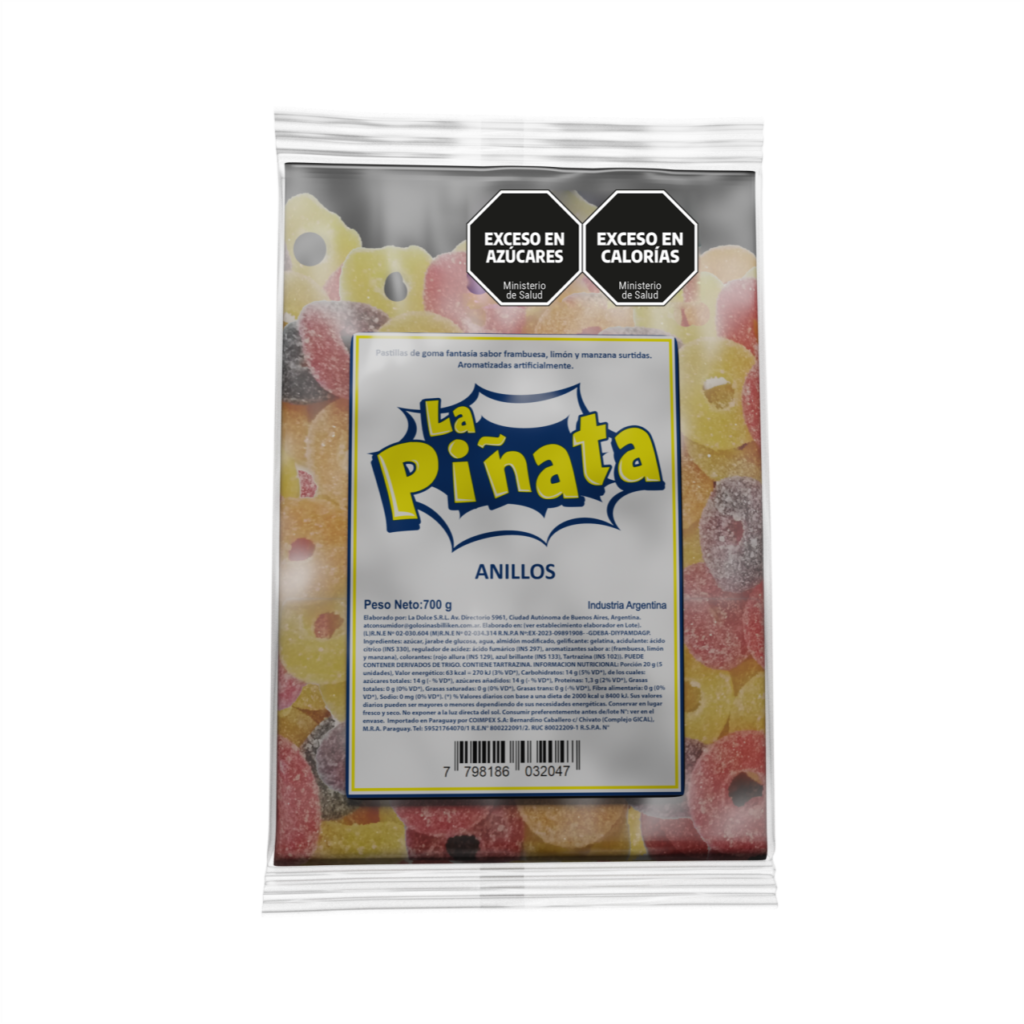 GOMITAS LA PIÑATA ANILLOS 700 GR