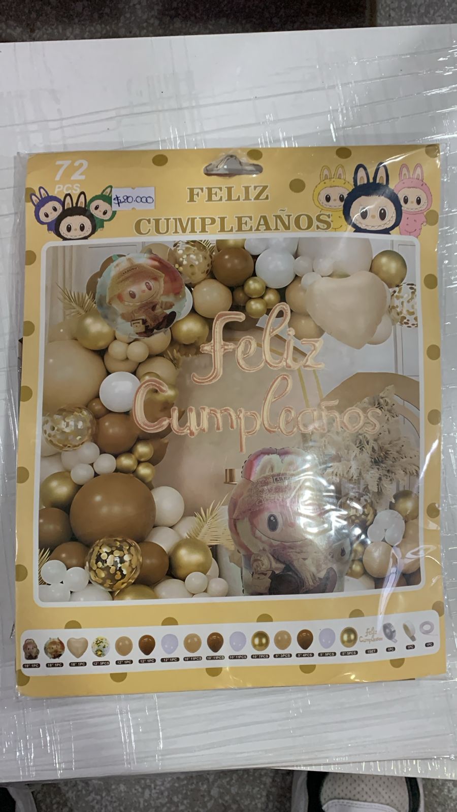SET DE FELIZ CUMPLEAÑOS ZABUBU 72 PCS