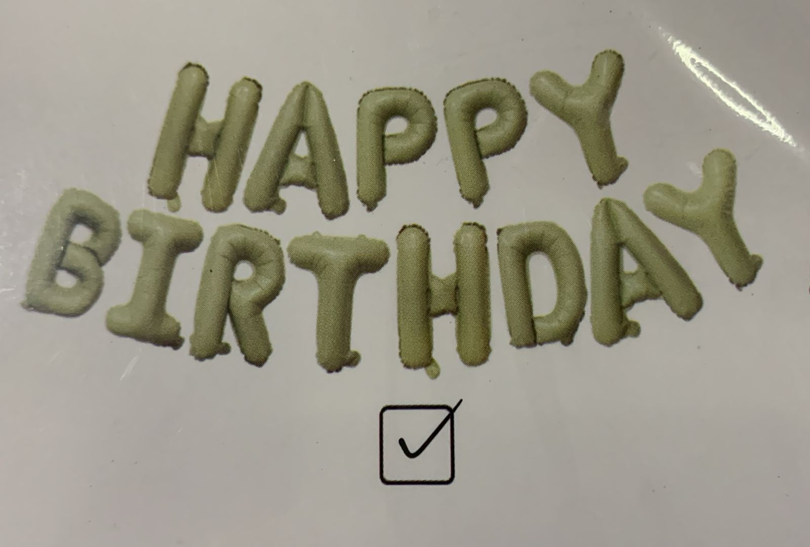 GLOBO FRASE HAPPY BIRTHDAY CREMA NUDE