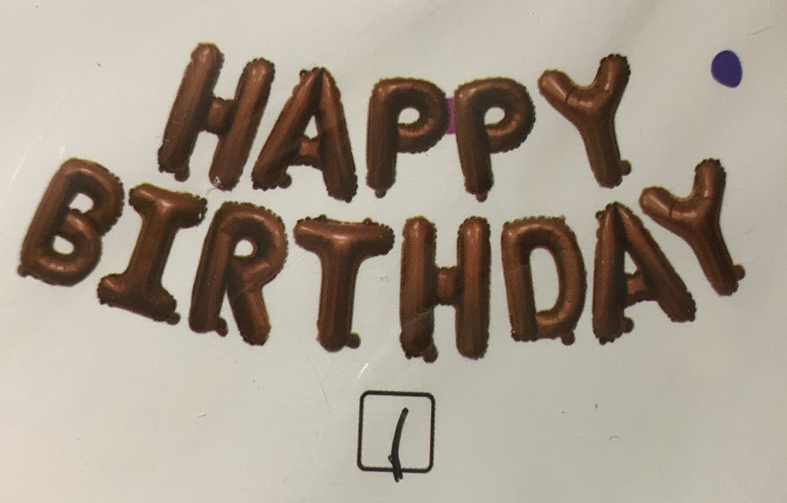 GLOBO FRASE HAPPY BIRTHDAY CUMPLEAÑOS CHOCOLATE NUDE