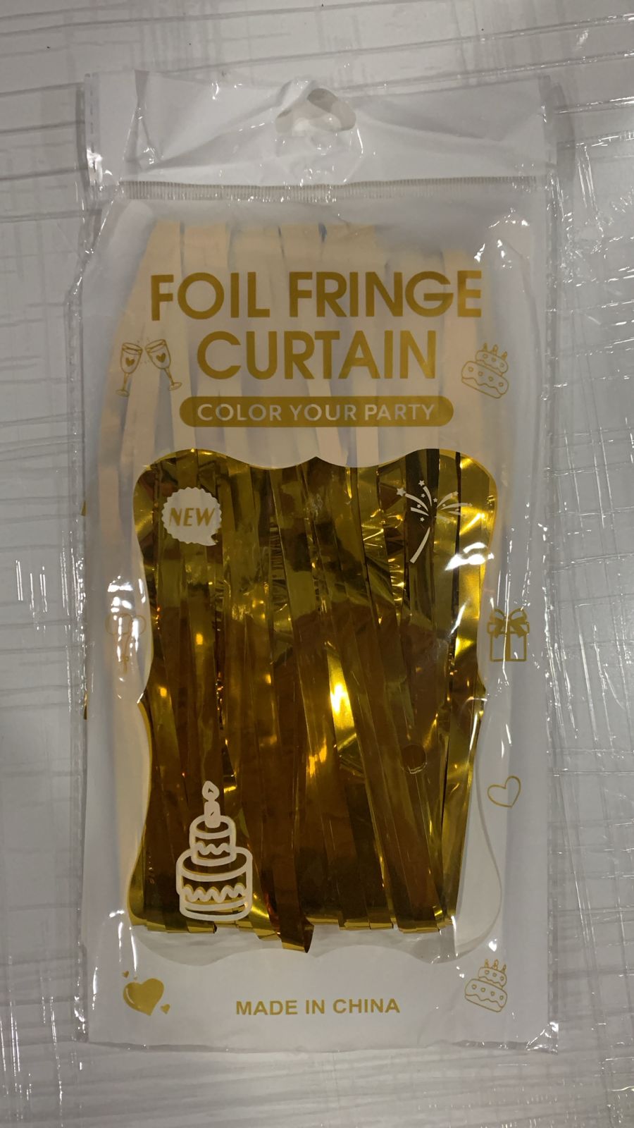 CORTINA METALIZADA DORADA