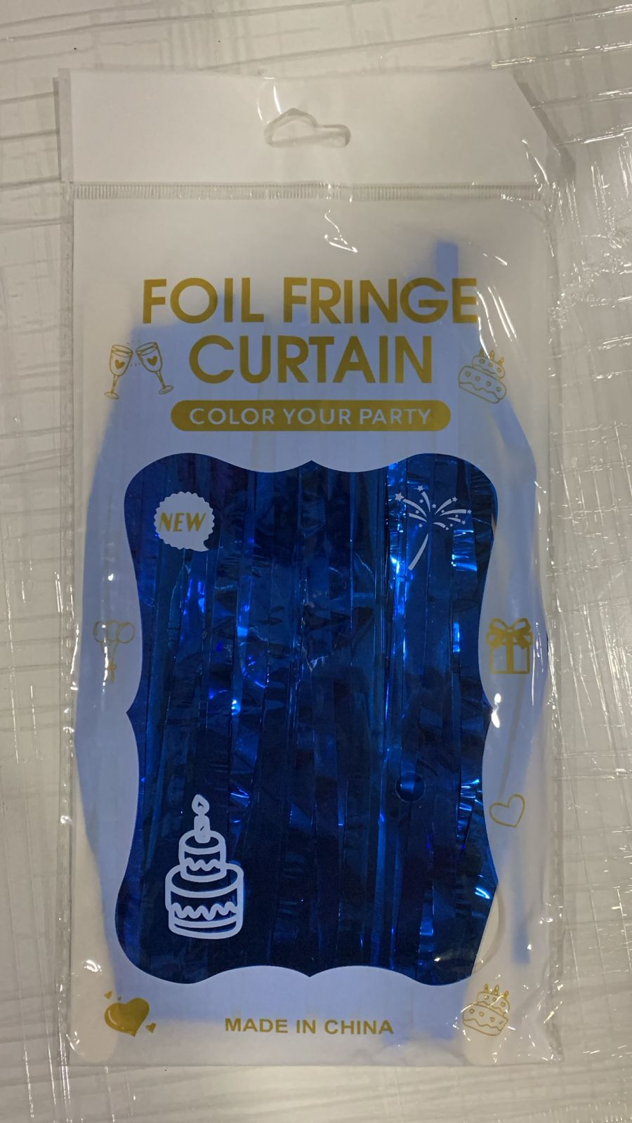 CORTINA METALIZADA AZUL