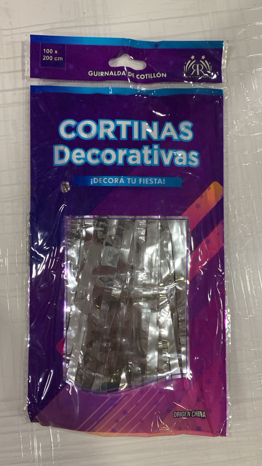 CORTINA METALIZADA PLATEADA