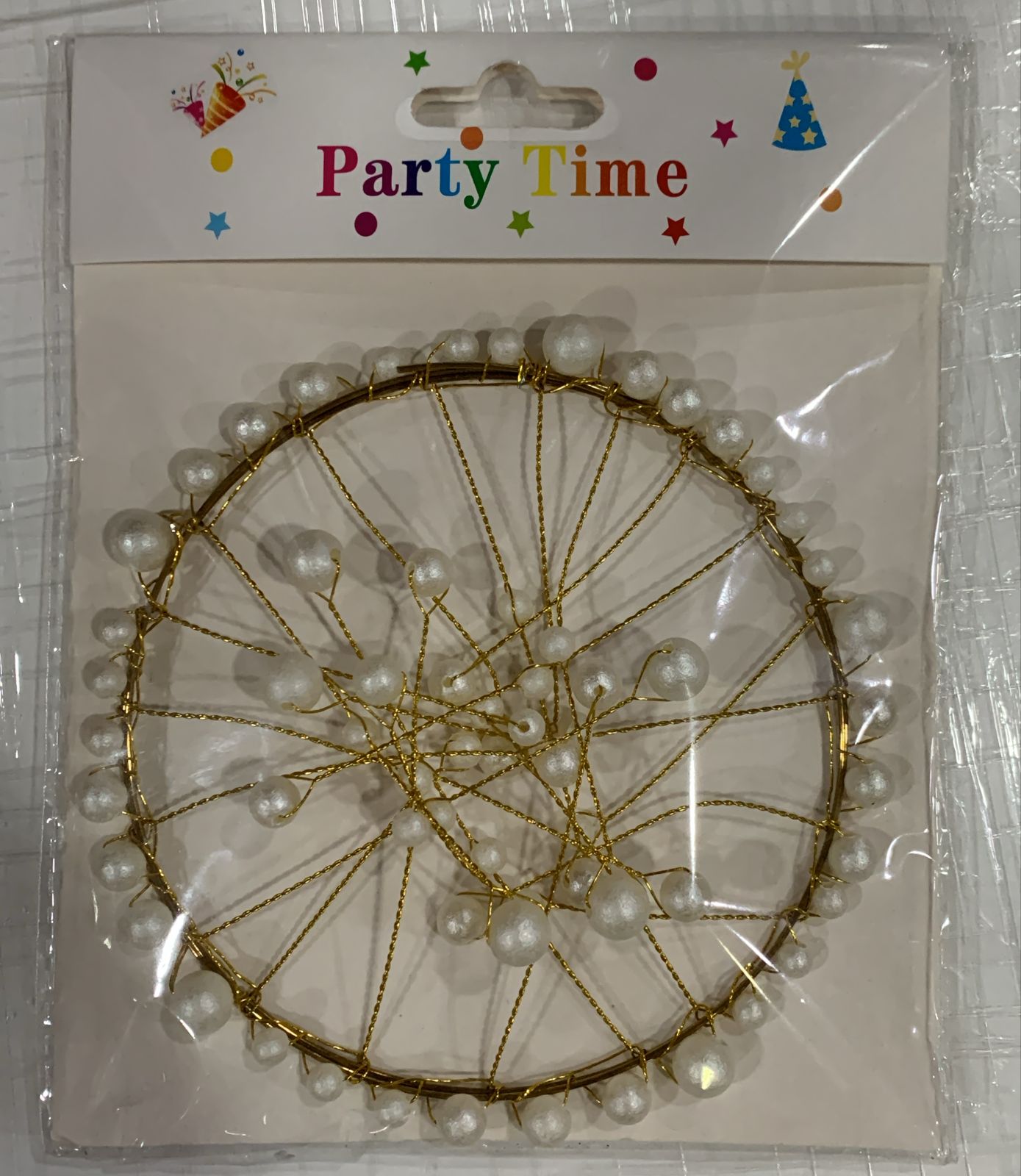 CORONA DE PERLAS BLANCAS