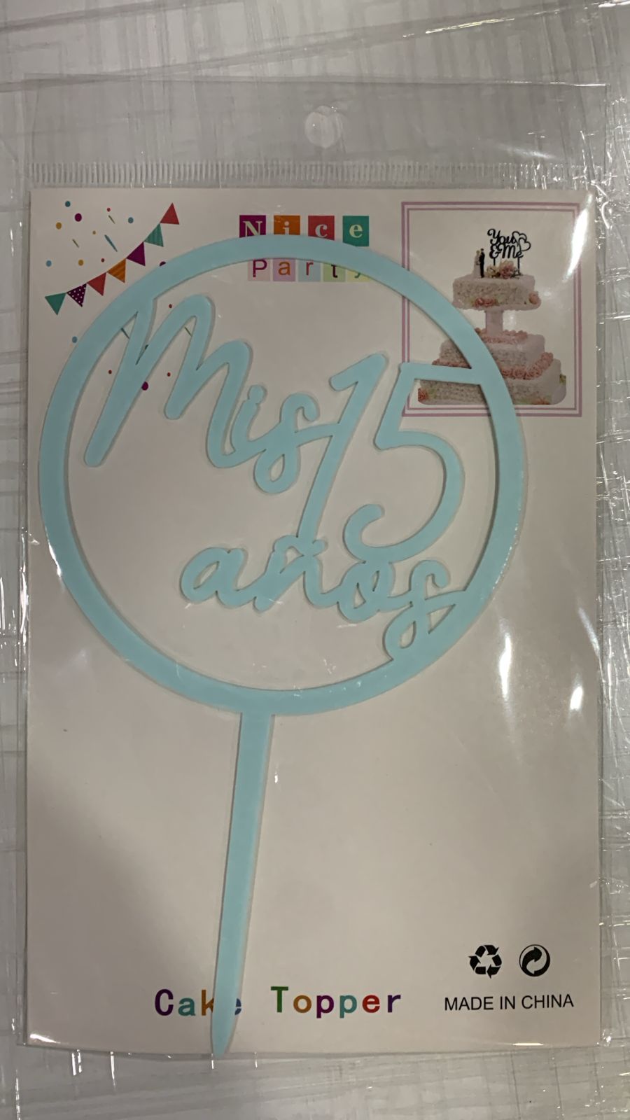 PINCHE MIS 15 AÑOS CELESTE CIRCULAR