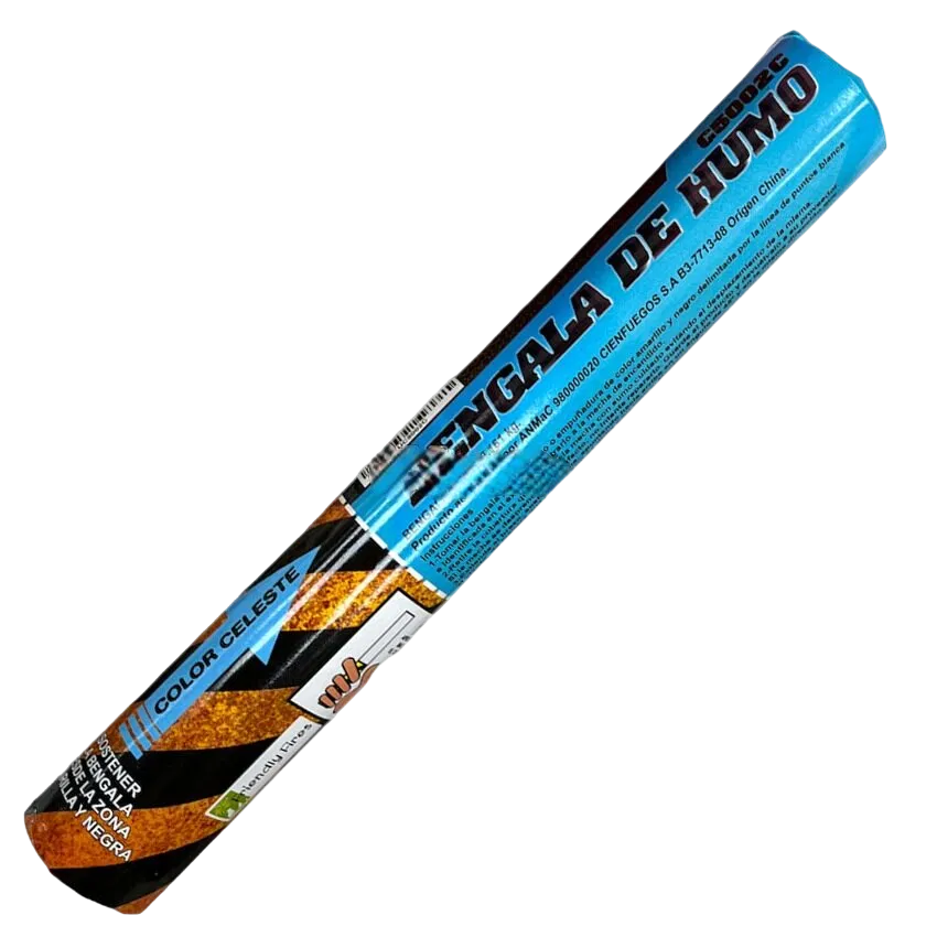 BENGALA DE HUMO CIENFUEGOS COLOR CELESTE