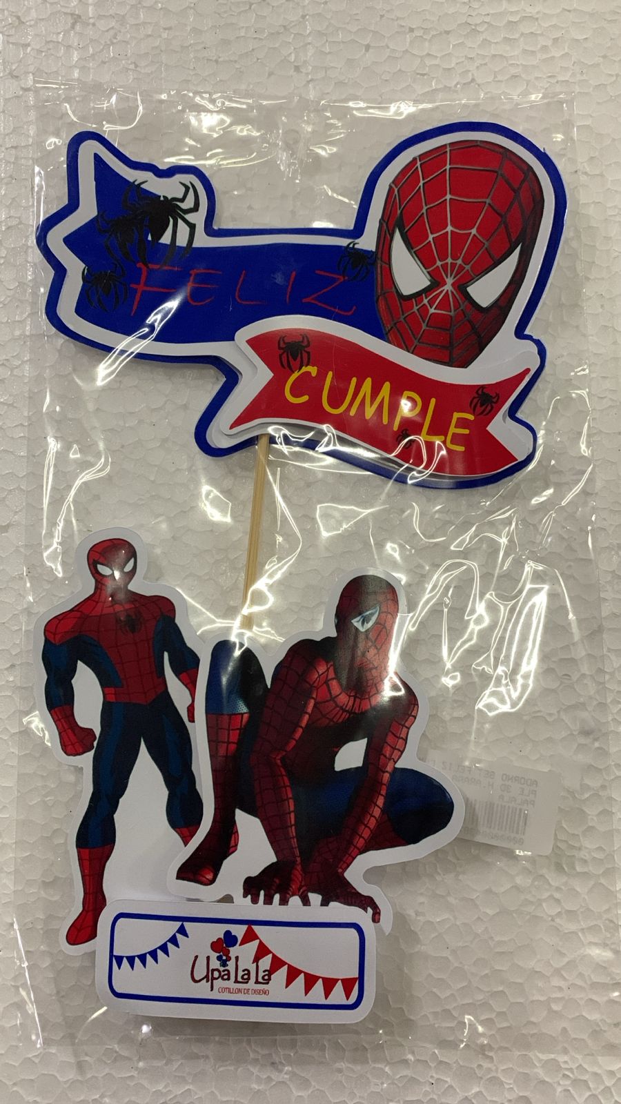 ADORNO PINCHE FELIZ CUMPLE HOMBRE ARAÑA