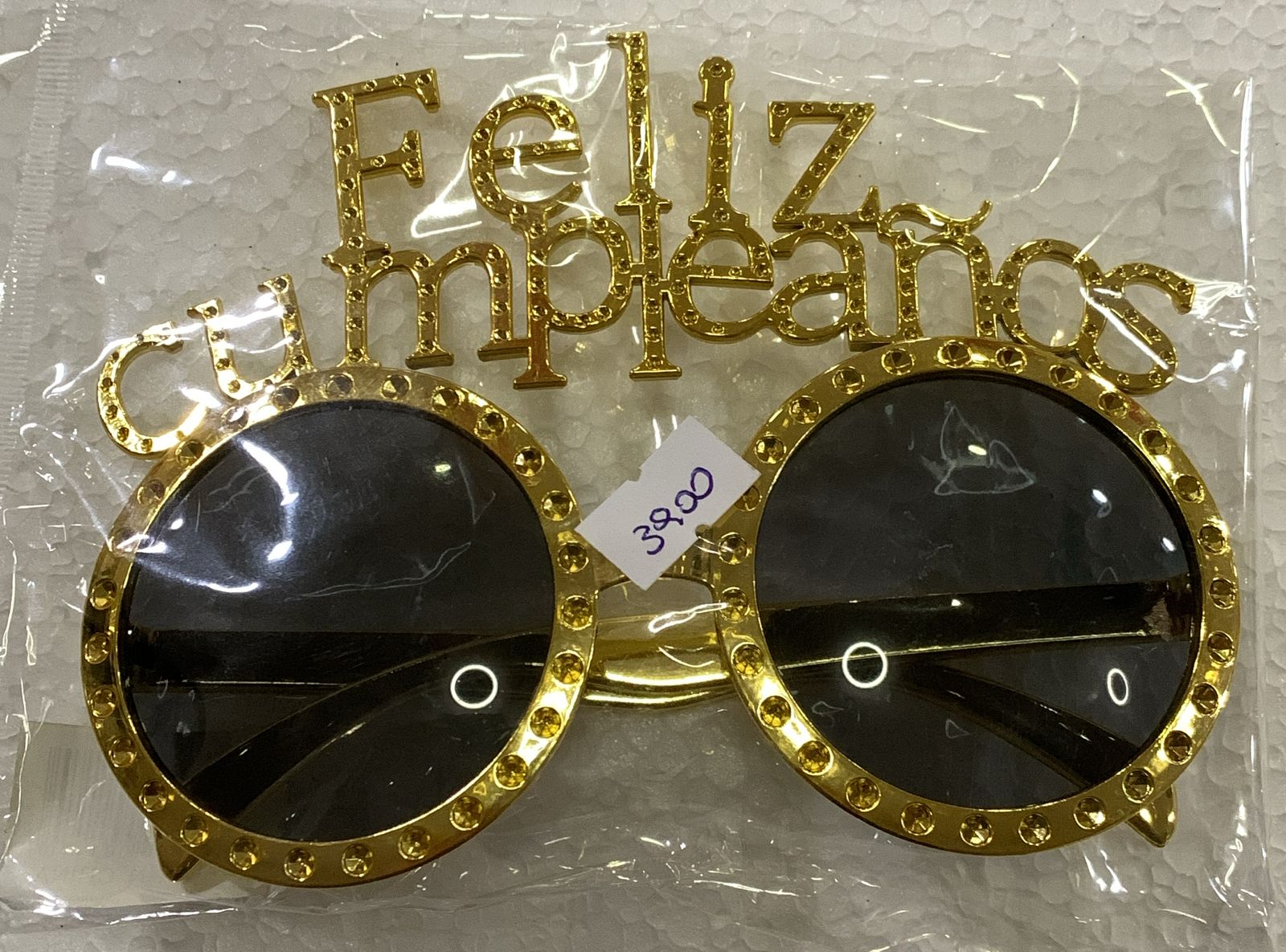 LENTES DORADOS FELIZ CUMPLEAÑOS