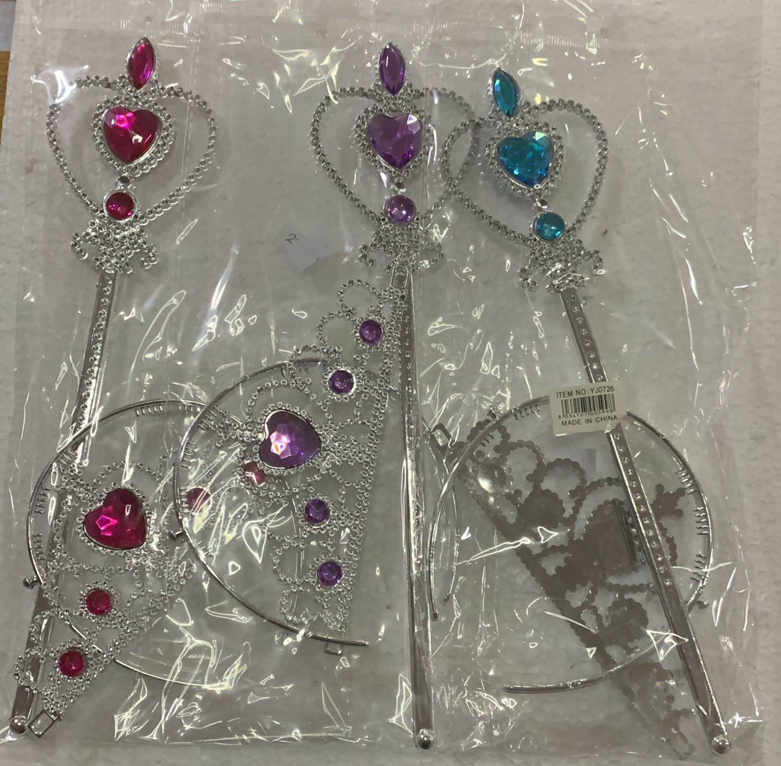 BASTÓN DE PRINCESA, VINCHA Y TIARA