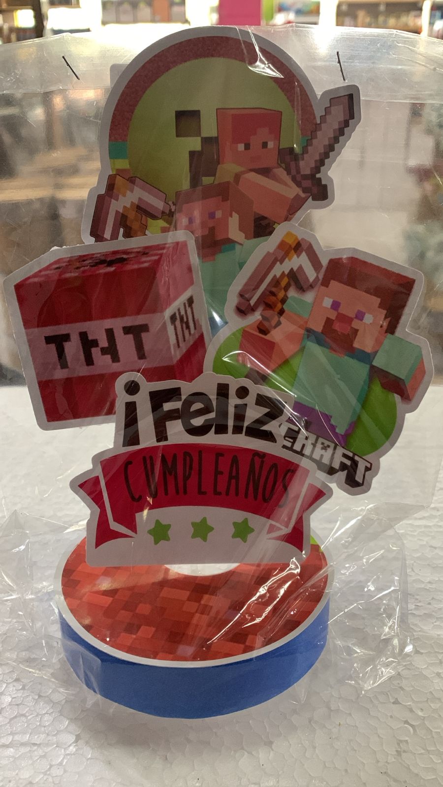 ADORNO BASE FELIZ CUMPLEAÑOS MINECRAFT