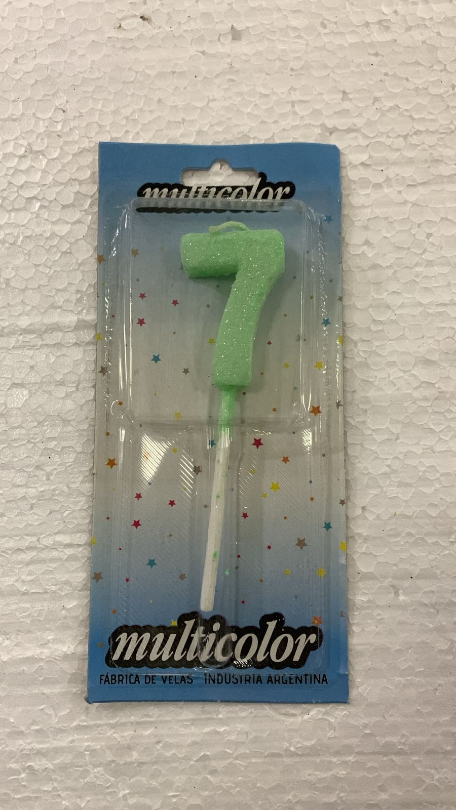 VELA COLOR VERDE Nº7 (MARCA MULTICOLOR)