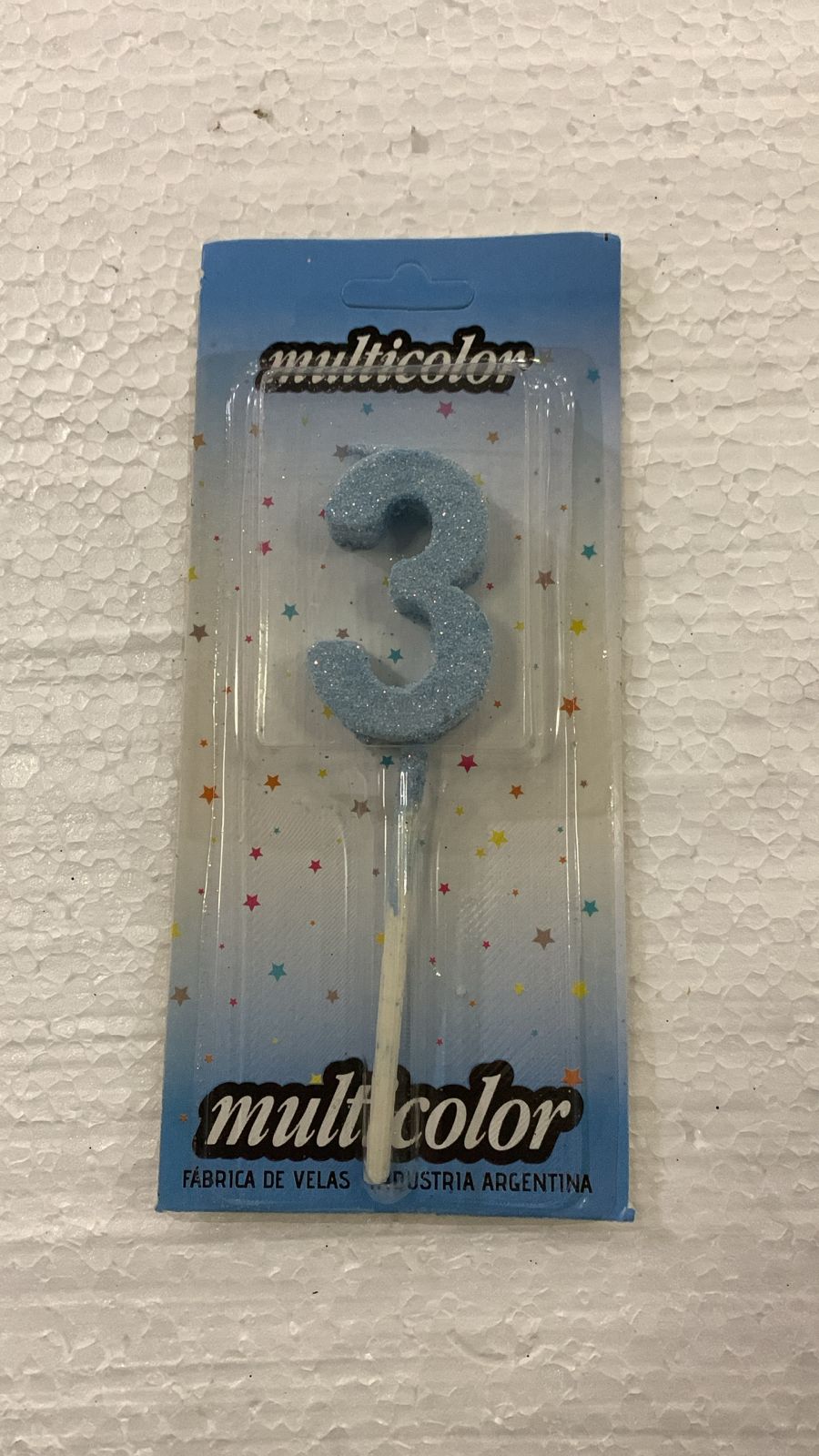 VELA COLOR CELESTE Nº3 (MARCA MULTICOLOR)