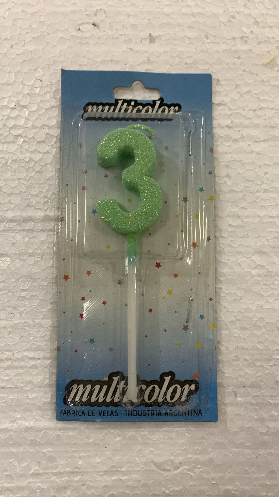 VELA COLOR VERDE Nº3 (MARCA MULTICOLOR)