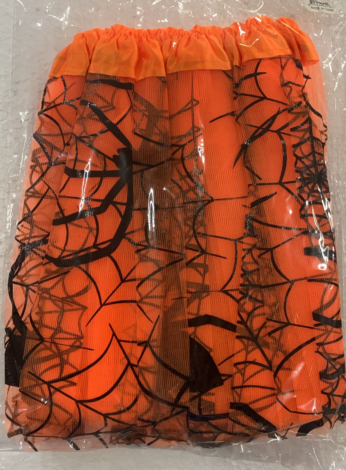 POLLERA DE POLIÉSTER COLOR NARANJA HALLOWEEN