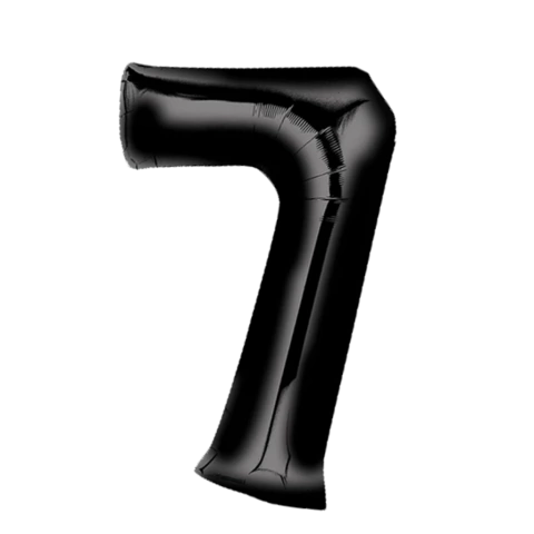 GLOBO METALIZADO NÚMERO 7 PARA INFLAR NEGRO 32" 70 CM