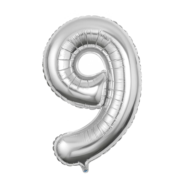 GLOBO METALIZADO NÚMERO 9 PARA INFLAR DORADO 32" 70 CM