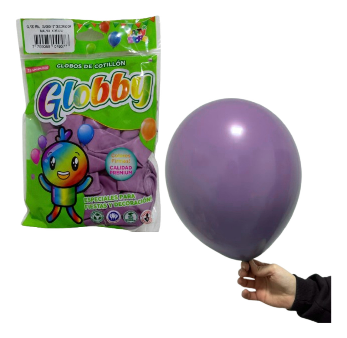 GLOBOS GLOBBY 25 UNIDADES DE 12" MALVA