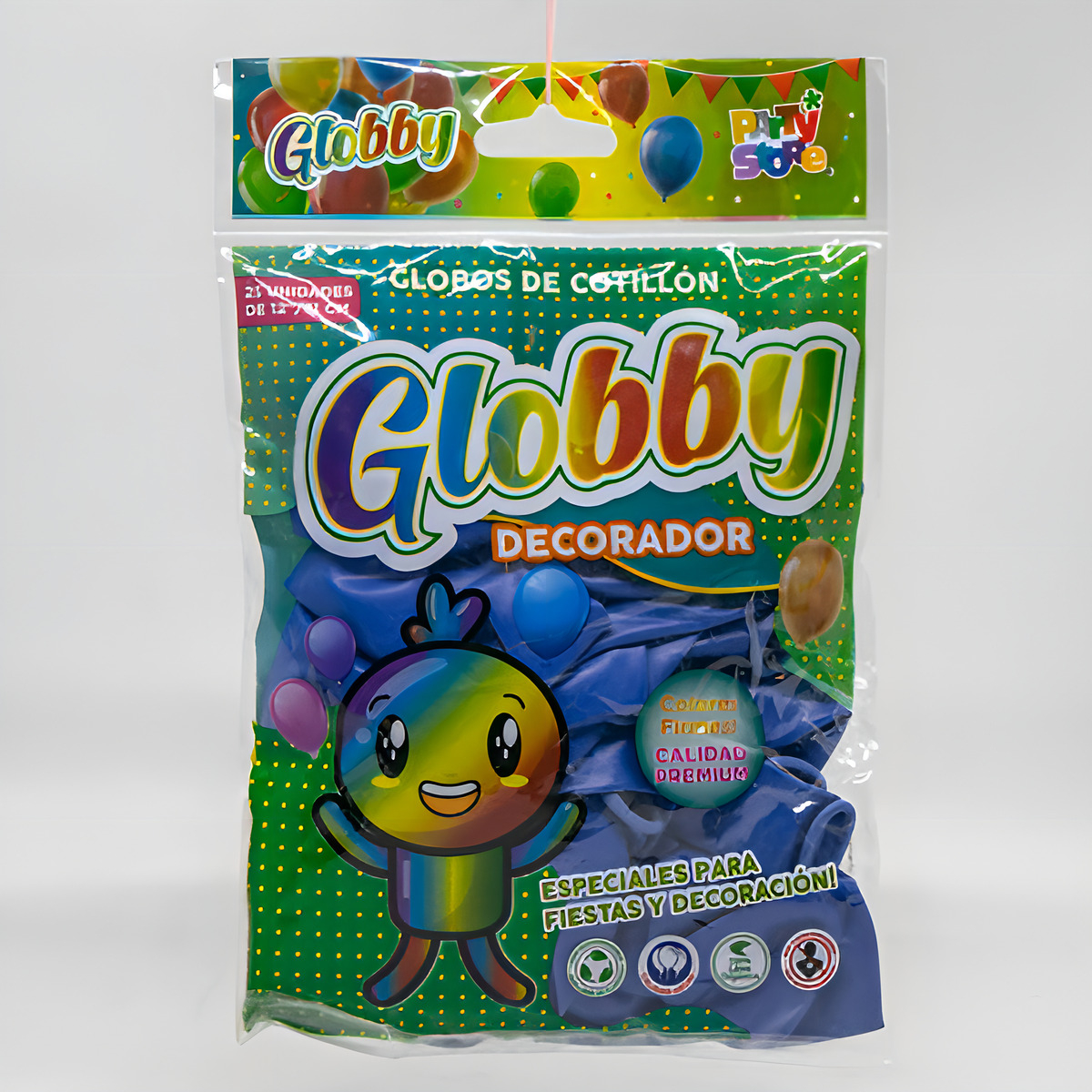 GLOBOS GLOBBY 25 UNIDADES DE 12" AZUL