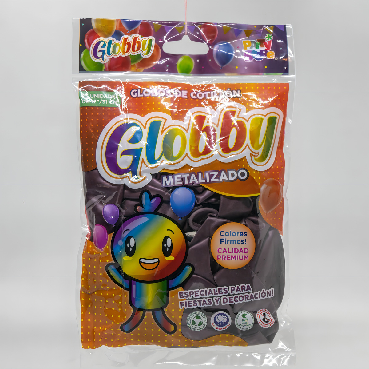 GLOBOS GLOBBY 25 UNIDADES DE 12" BORGOÑA