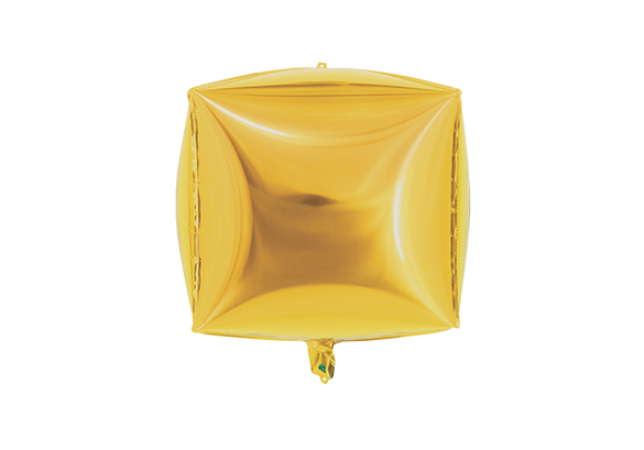 GLOBO METALIZADO CUBO 4D DORADO 22" 56 CM