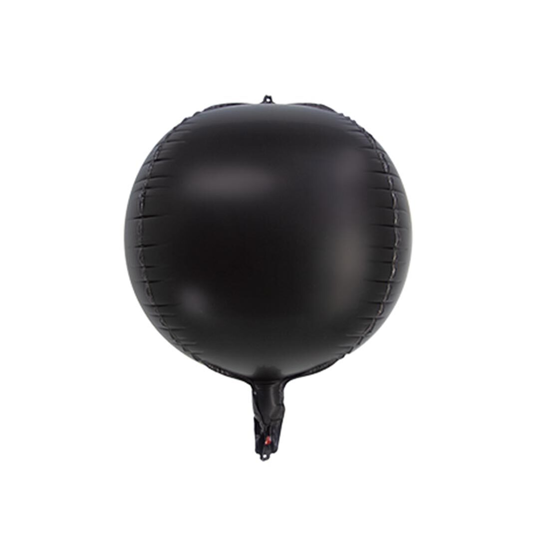 GLOBO METALIZADO ESFERA 4D NEGRO 20" 50 CM
