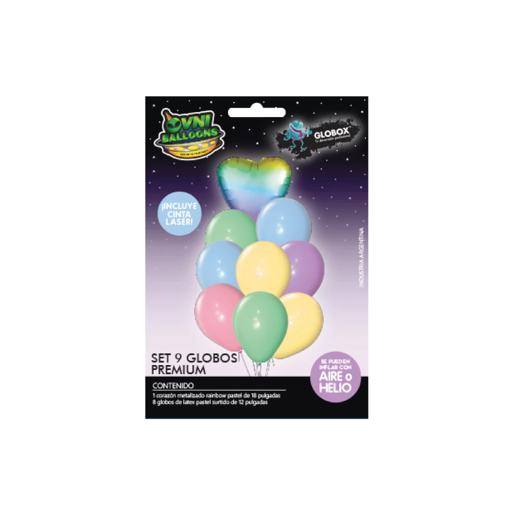 SET 9 GLOBOS PREMIUM PASTEL