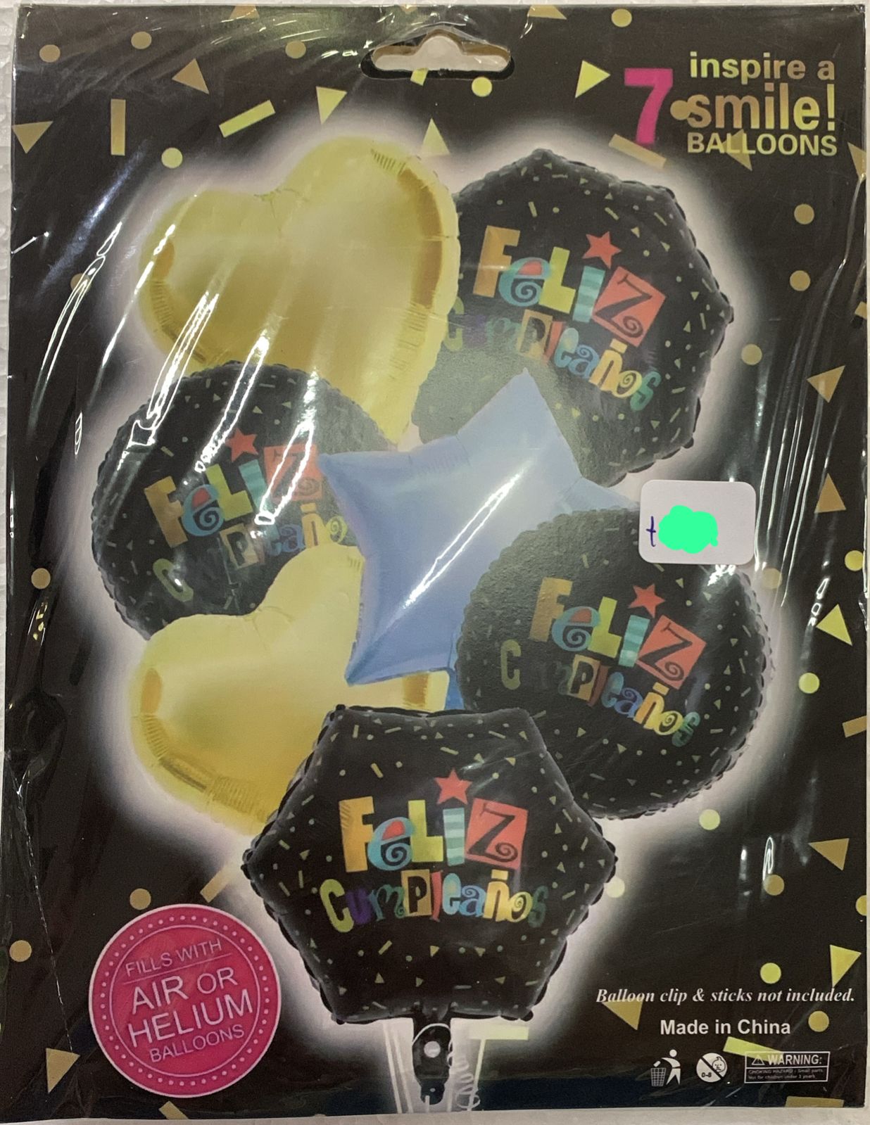 SET 7 GLOBOS FELIZ CUMPLEAÑOS