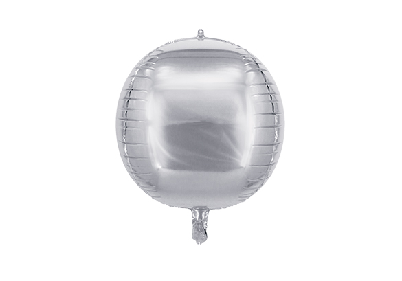 GLOBO METALIZADO ESFERA 4D PLATA 20" 50 CM