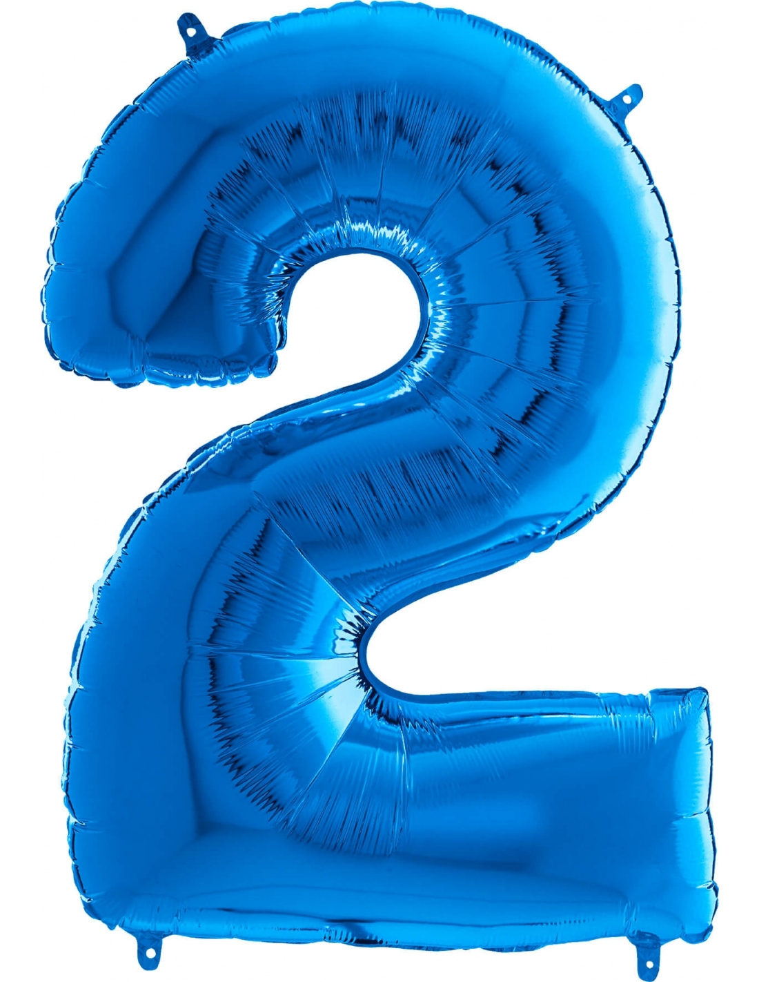 GLOBO METALIZADO NÚMERO 2 PARA INFLAR CELESTE 14" 36 CM