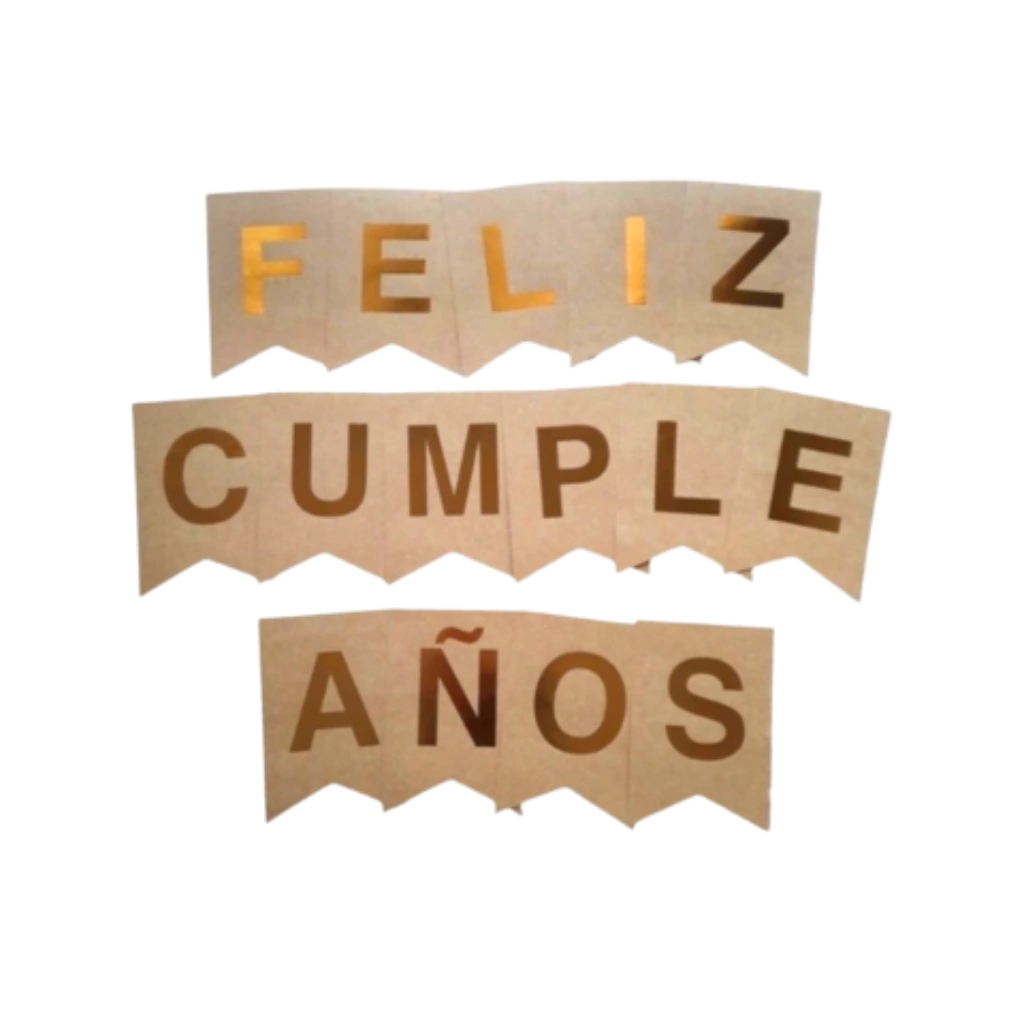 BANDERÍN METALIZADO FELIZ CUMPLEAÑOS KRAFT