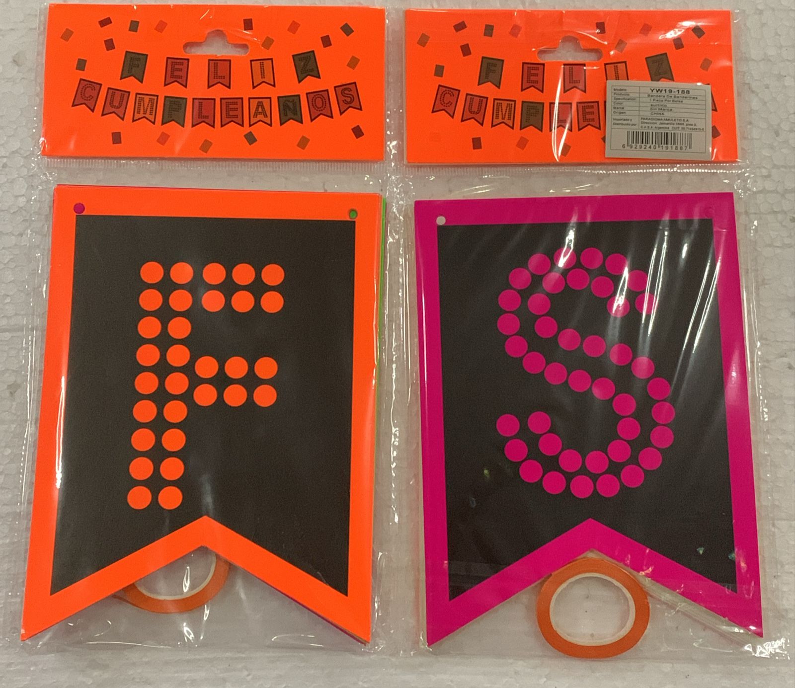 BANDERÍN FELIZ CUMPLEAÑOS MULTICOLOR