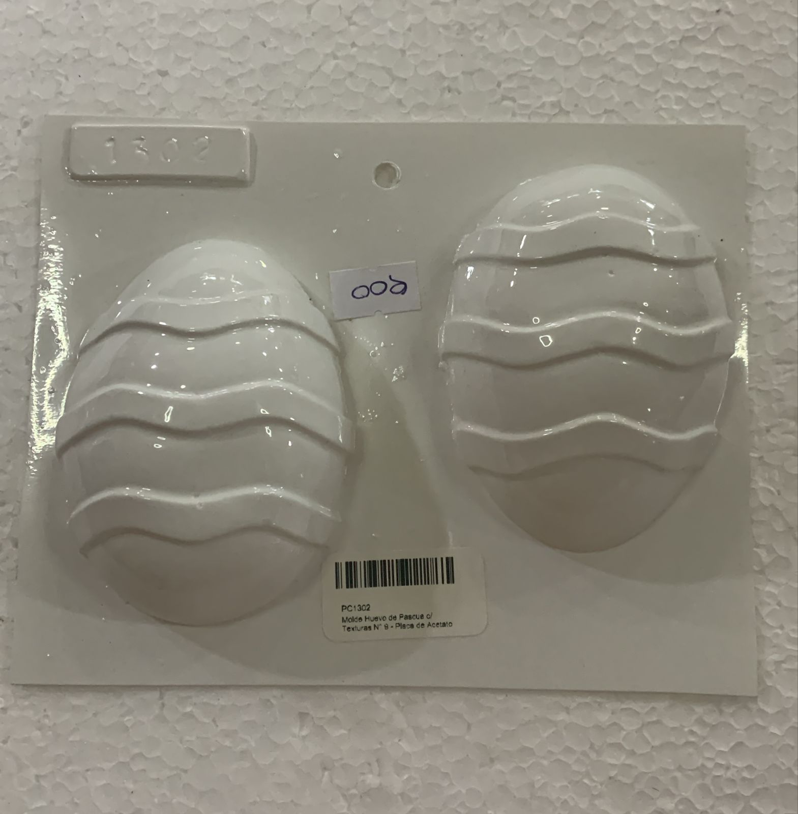 MOLDE HUEVO DE PASCUA CON TEXTURA Nº8 PLACA DE ACETATO
